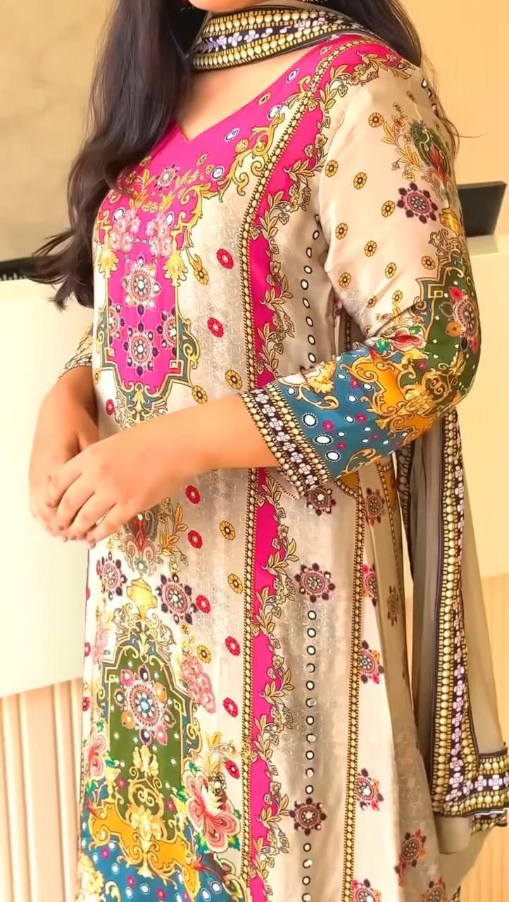 A-LINE KURTA - PLAZZO WITH DUPATTA