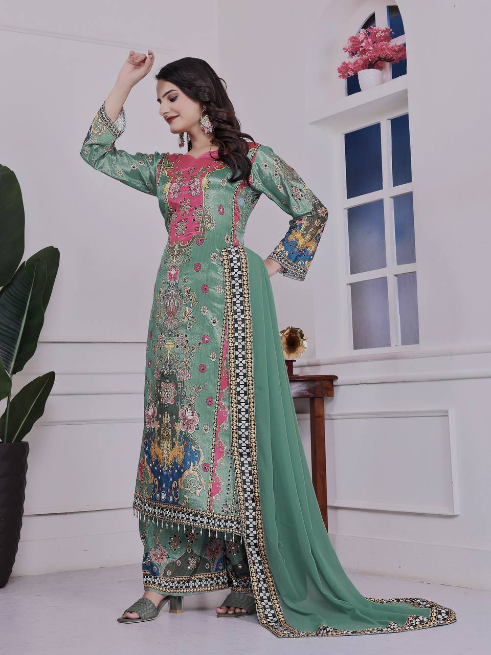 A-LINE KURTA - PLAZZO WITH DUPATTA