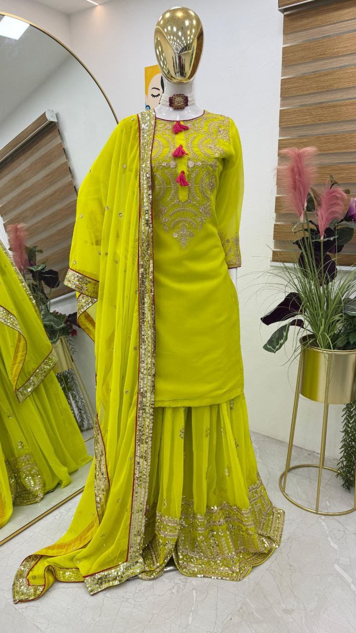 PARTY TOP PALLAZO & DUPATTA SET