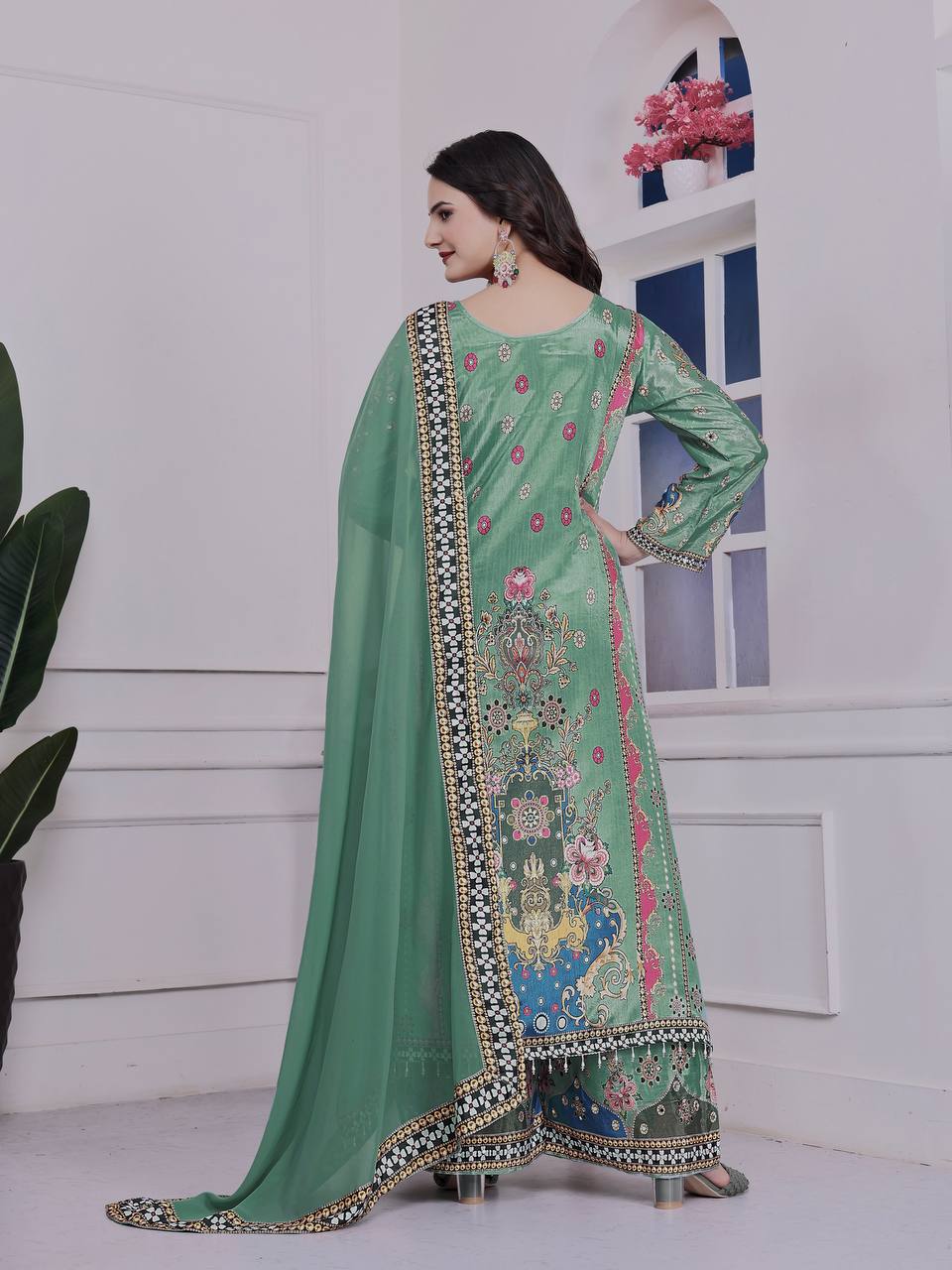A-LINE KURTA - PLAZZO WITH  DUPATTA