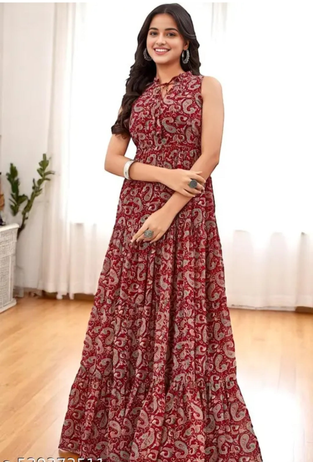 EVERGLOW GEORGETTE  FLARE LONG DRESSES