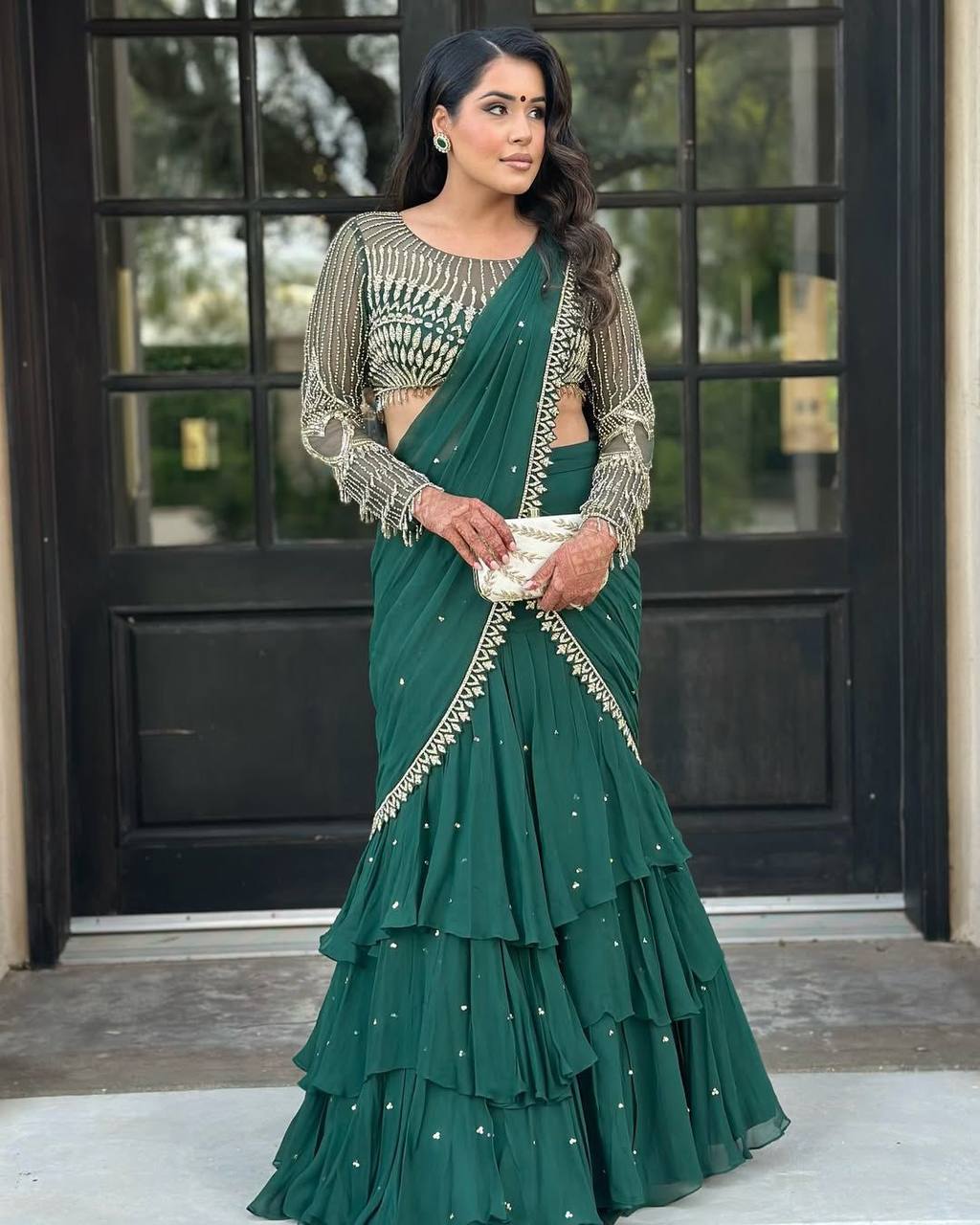 RUFFLE LEHENGA SAREE