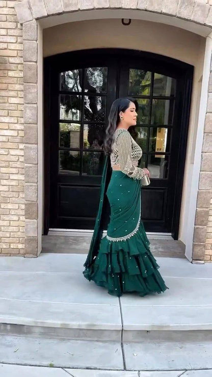 RUFFLE LEHENGA SAREE