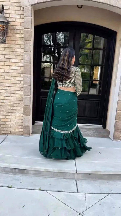 RUFFLE LEHENGA SAREE