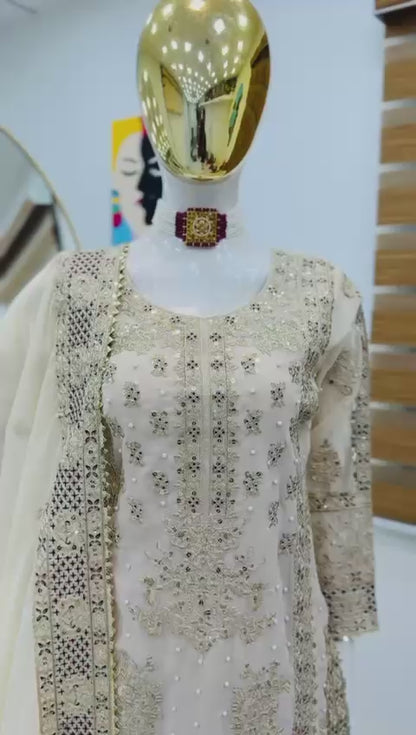 New Designer Party Top Sharara & Dupatta Set