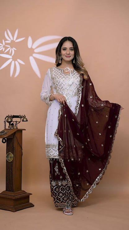 PARTY TOP   SHARARA  & DUPATTA SET